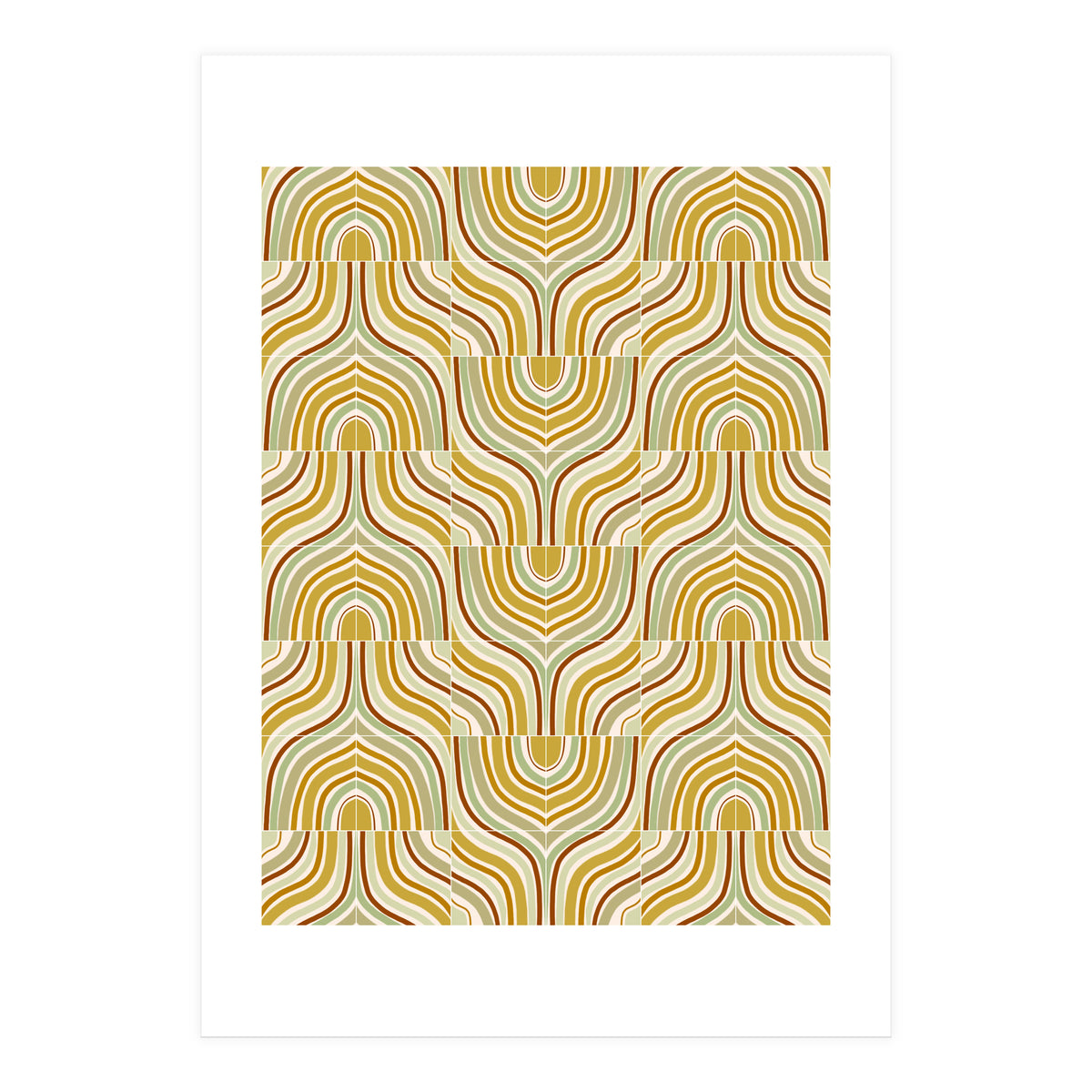 Ochre Marbled Tiles (Print Only)