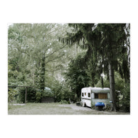 Travel trailer in the green garden (Print Only)
