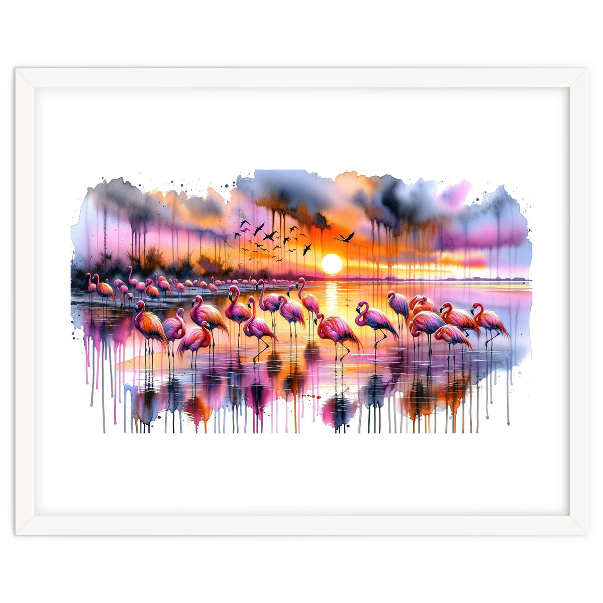 Flamingo Sunset On The Coast