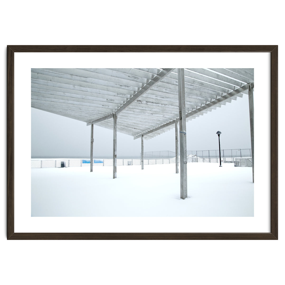 Sunshade site in the winter beach