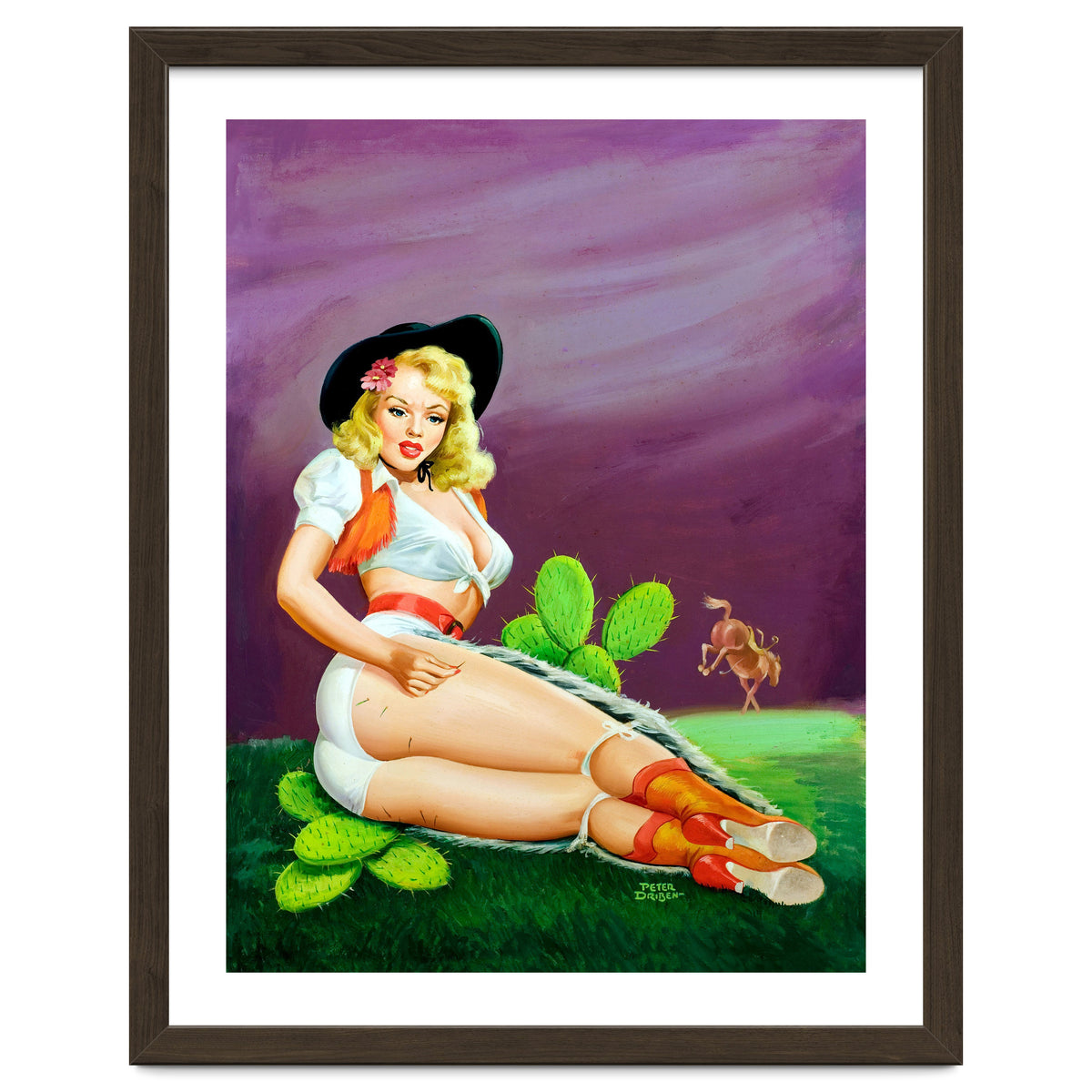 Sexy Pinup Gil Fell On Cactus From A Horse