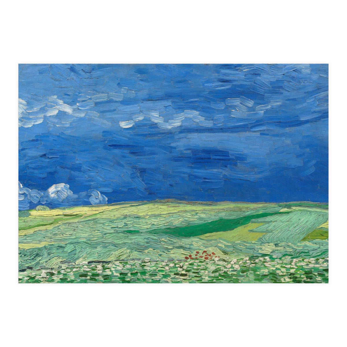 Wheatfield under Thunderclouds. Date: July 1890, Auvers-sur-Oise. Dimensions: 50.4 cm x 101.3 cm,... (Print Only)