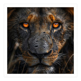 Majestic Lion Face Intense Orange Eyes Close Up (Print Only) thumbnail