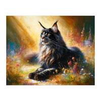 Majestic Lynx In Blooming Meadow (Print Only)