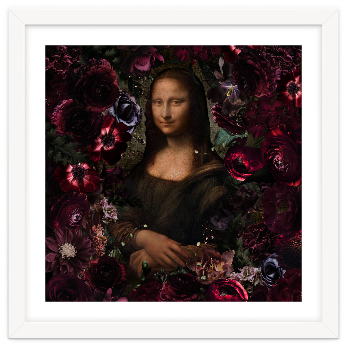 Mona Lisa And Dark Flowers