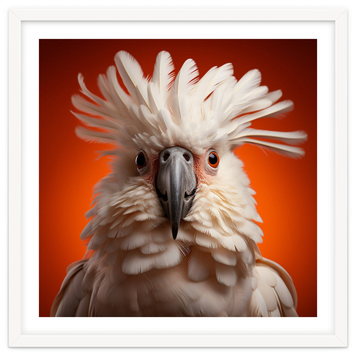 Close Up Portrait Of A White Cockatoo Parrot