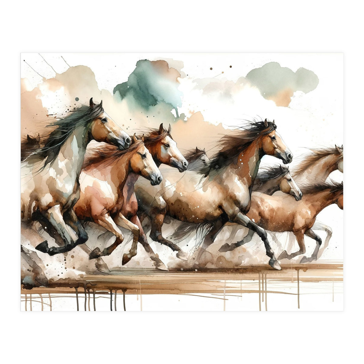 Horses Galloping (Print Only)