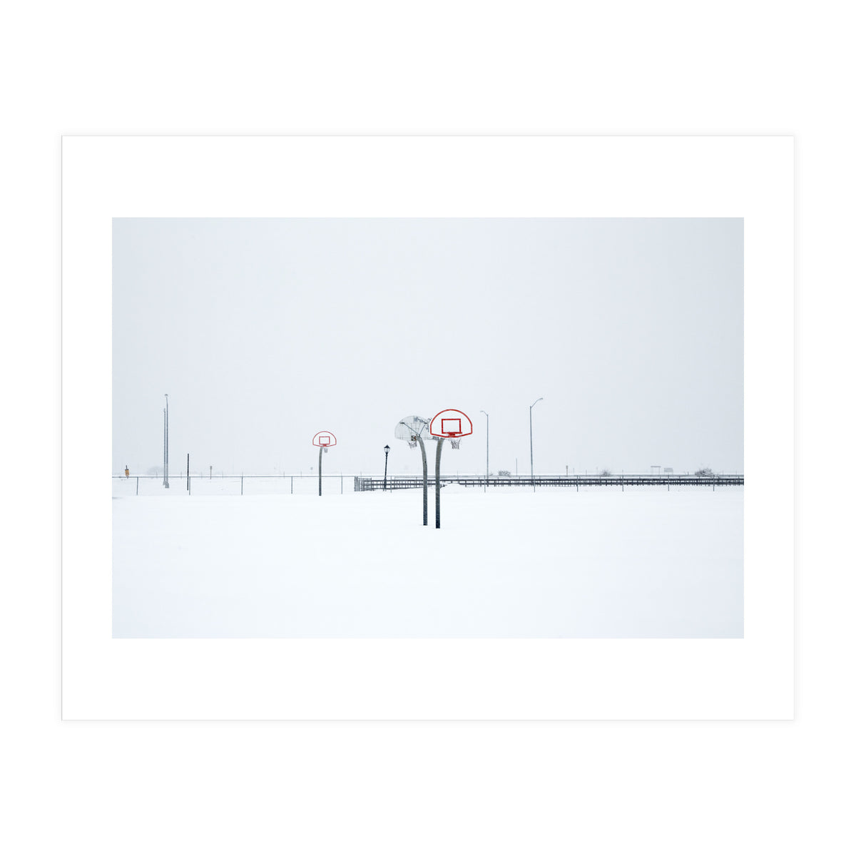 Snow-covered Basketball court (Print Only)