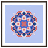 Mandala flower - blue and coral thumbnail