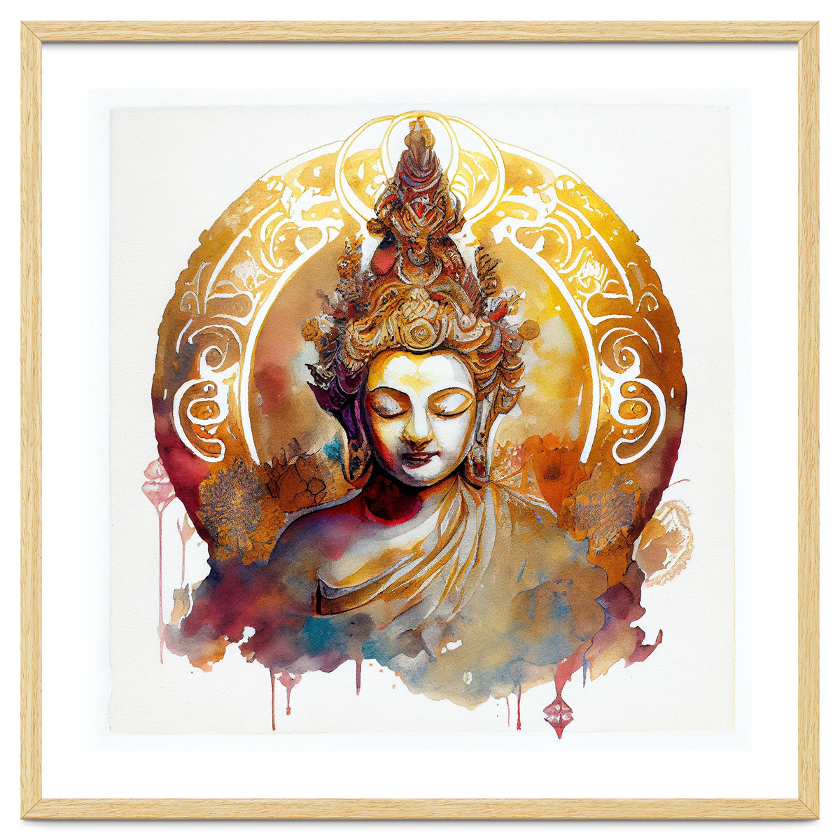 Golden Halo Buddha Portrait