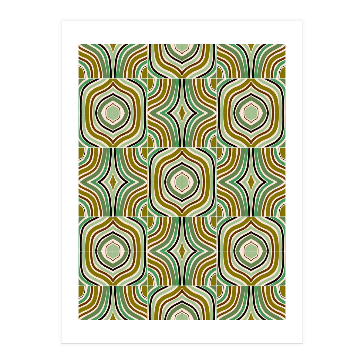 Jade Retro Rainbow Tiles (Print Only)