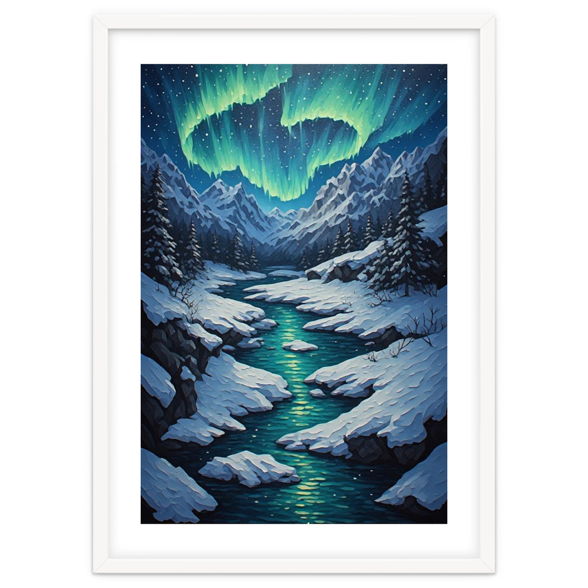 Ethereal Northern Lights: Arctic Winter Valley