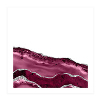 Burgundy & Silver Agate Texture 10 (Print Only)