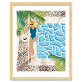 Click, Summer Travel Poolside Swim, Moroccan Tiles Staycation Vacation Holiday, Bohemian Woman Swimsuit Fashion Pose thumbnail
