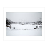 Baseball field covered in snow (Print Only) thumbnail