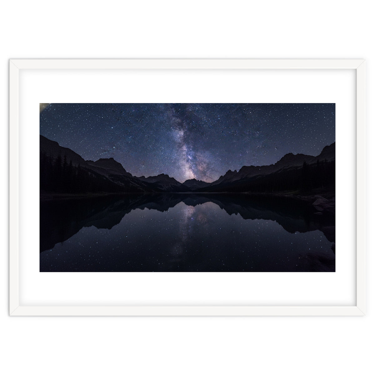 Starlit Reflection: Milky Way Over Mountain Lake