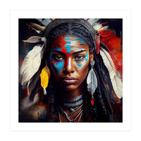 Powerful American Native Warrior Woman #2 (Print Only)