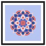 Mandala flower - blue and coral thumbnail
