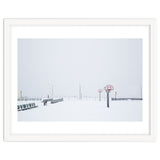 Snow-covered Basketball court and side bench thumbnail