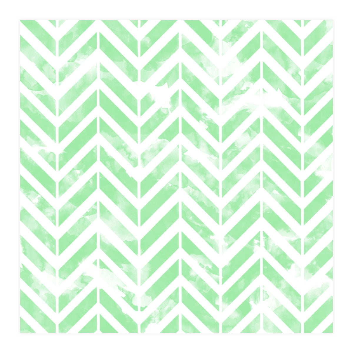 Shabby Green Chevron (Print Only)