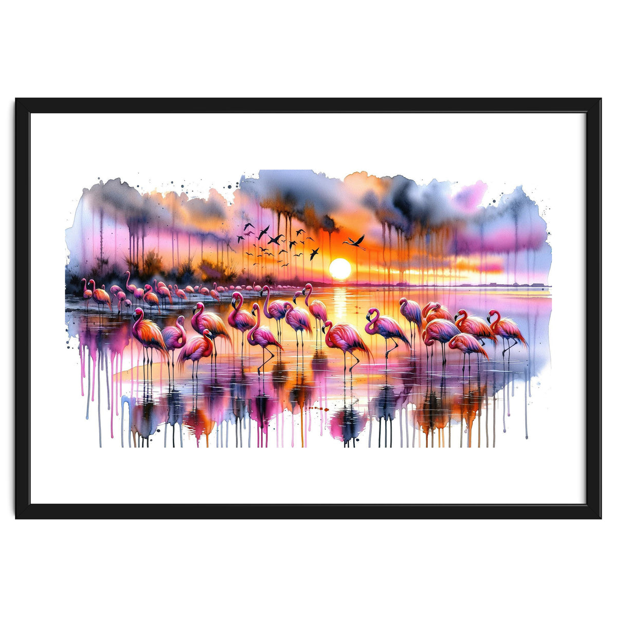 Flamingo Sunset On The Coast