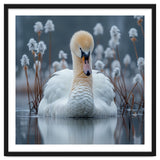 Swan Floating Serene On Calm Water thumbnail