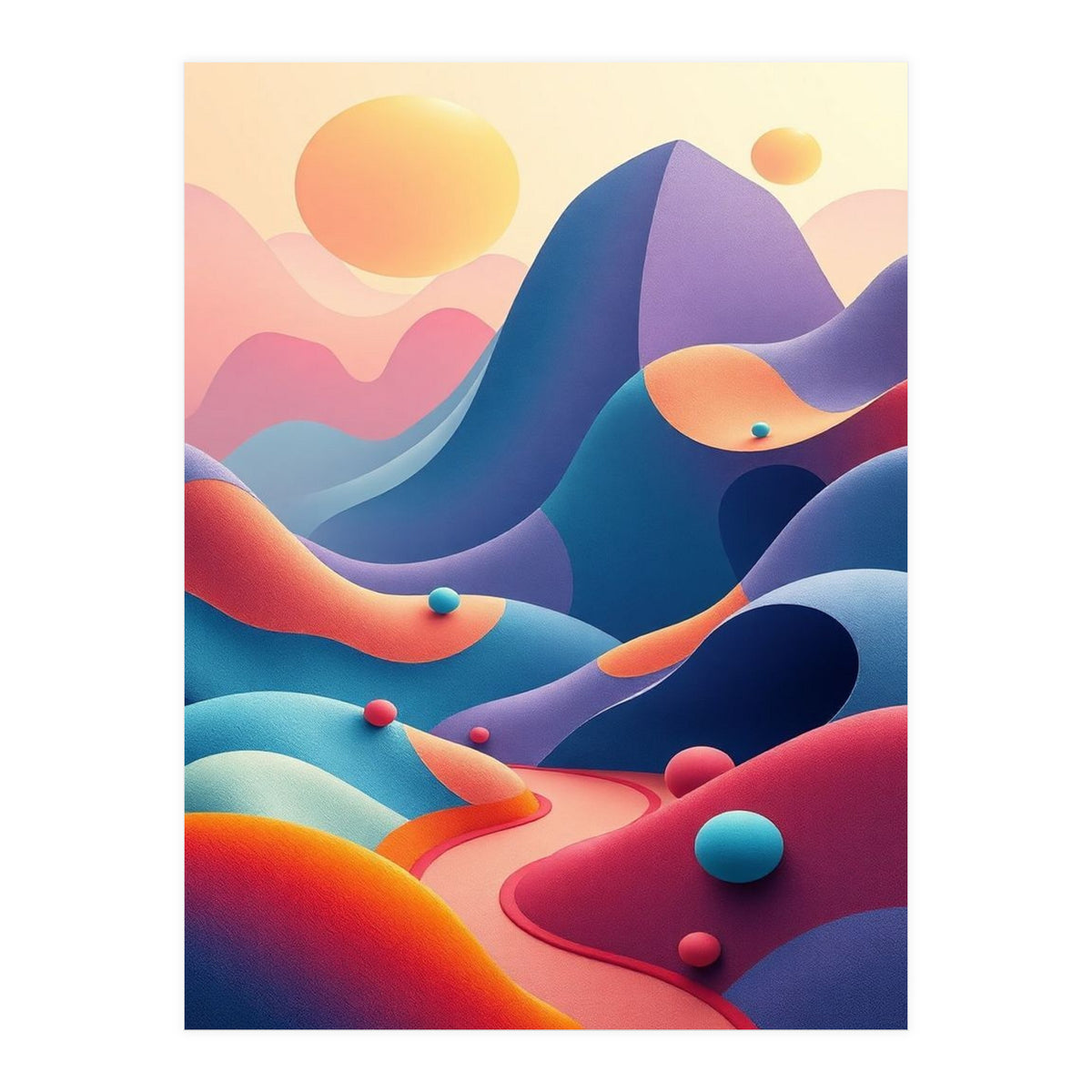 Colorful Surreal Dreamscape Digital Art (Print Only)