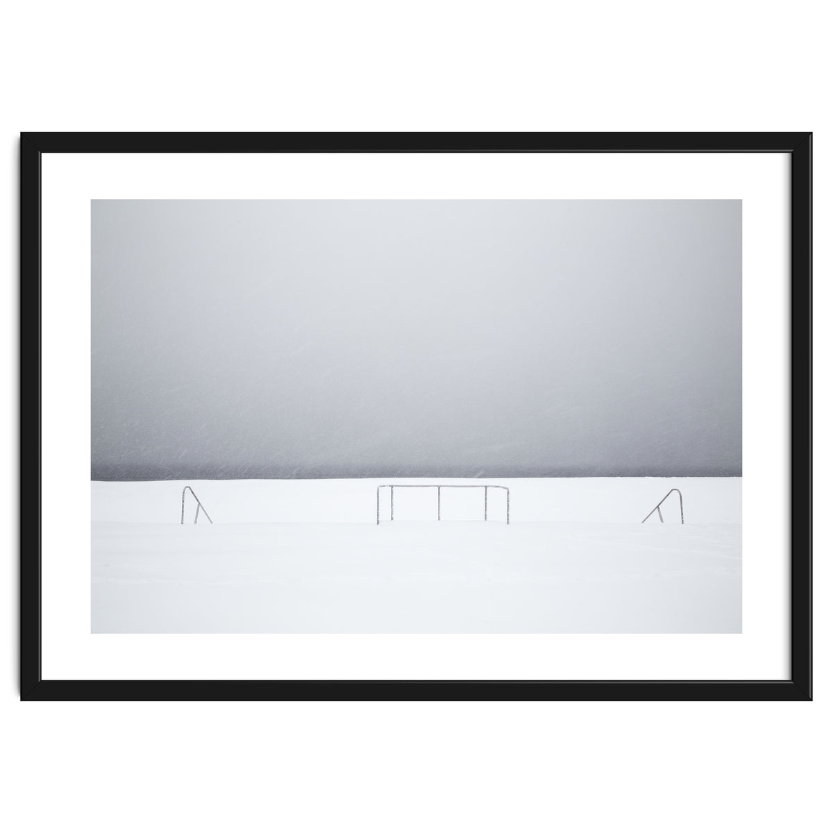 Stair railing covered by snow