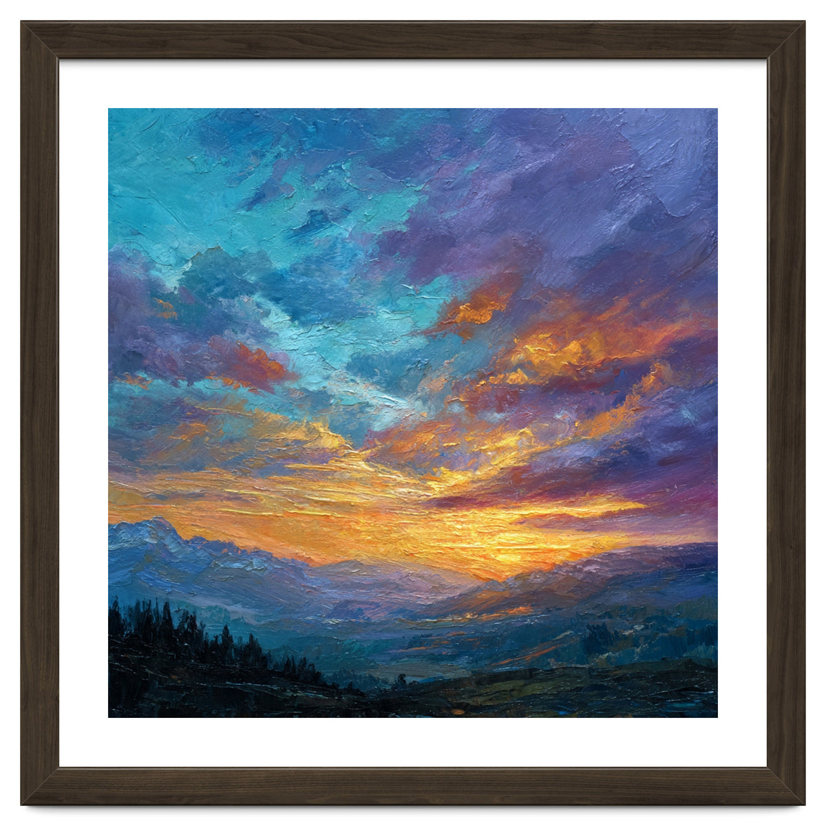 Ethereal Alpine Sunset Over Distant Peaks