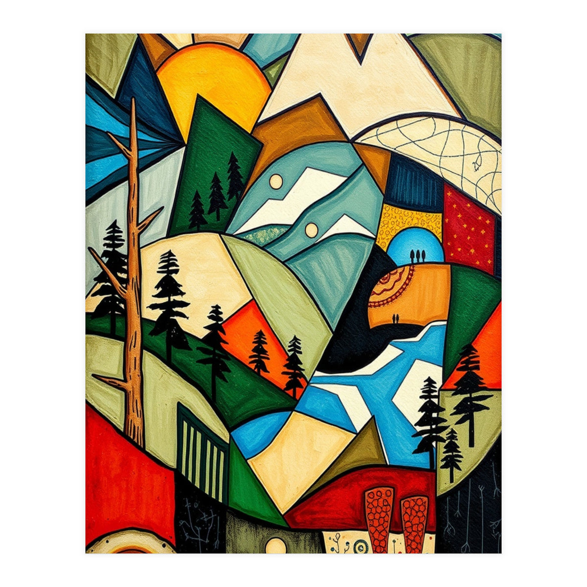 Abstract Nature Tree Mountain (Print Only)