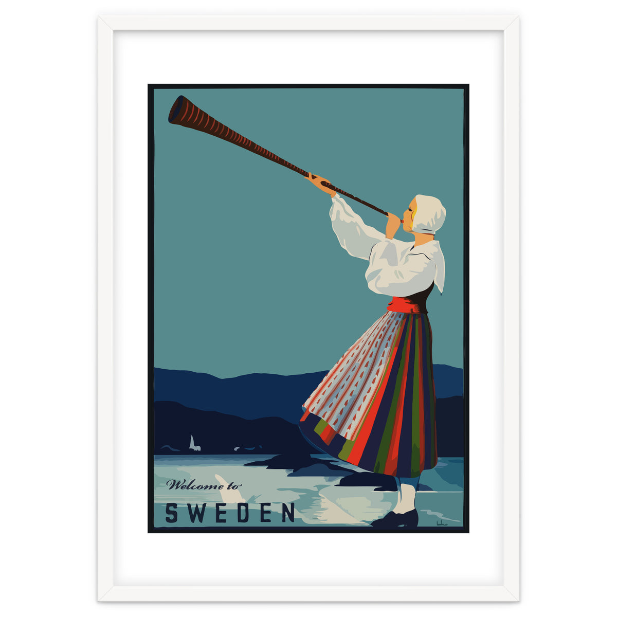 Sweden, Woman With Alp Horn