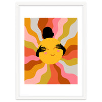 Faith, Sunshine Sunrays Positivity Hope, Embrace Love Rainbow Growth, Vintage Illustration Eclectic Bohemian Colorful Concept