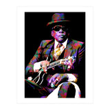 John Lee Hooker American Blues Musician Legend Colorful Art (Print Only) thumbnail