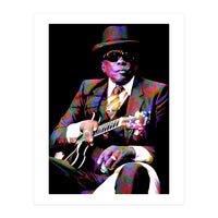 John Lee Hooker American Blues Musician Legend Colorful Art (Print Only)