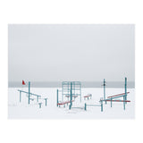 Playground in the winter snow beach (Print Only) thumbnail