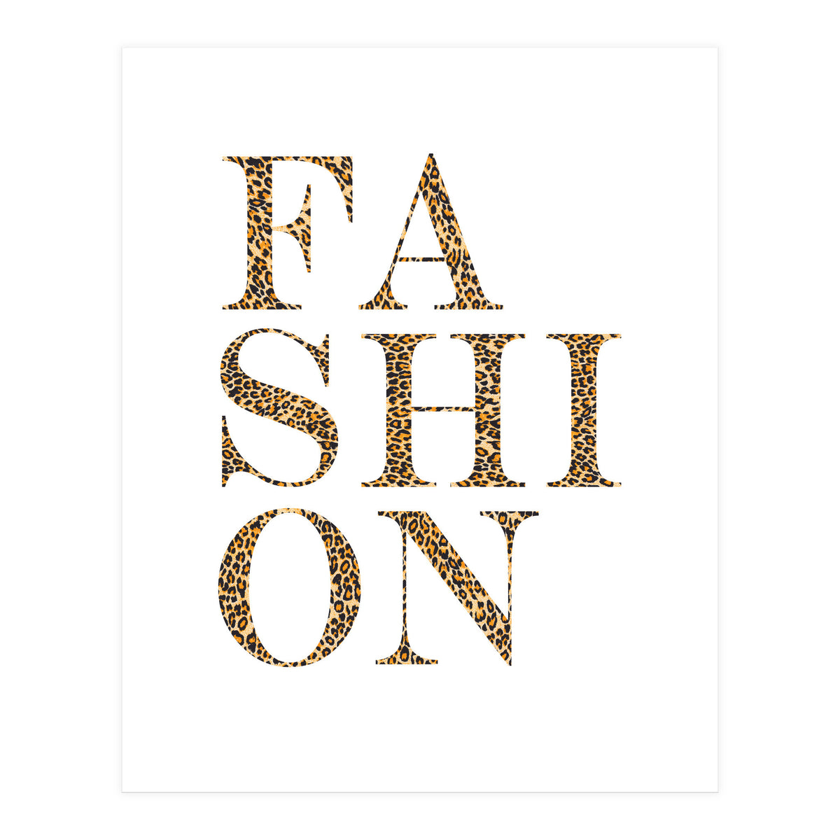 Fashion, Leopard Print Letters, Modern Chic decor (Print Only)