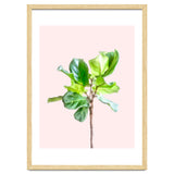 Intimate Energy, Blush Pastel Botanical Plant Minimal Painting, Pink Green Nature thumbnail