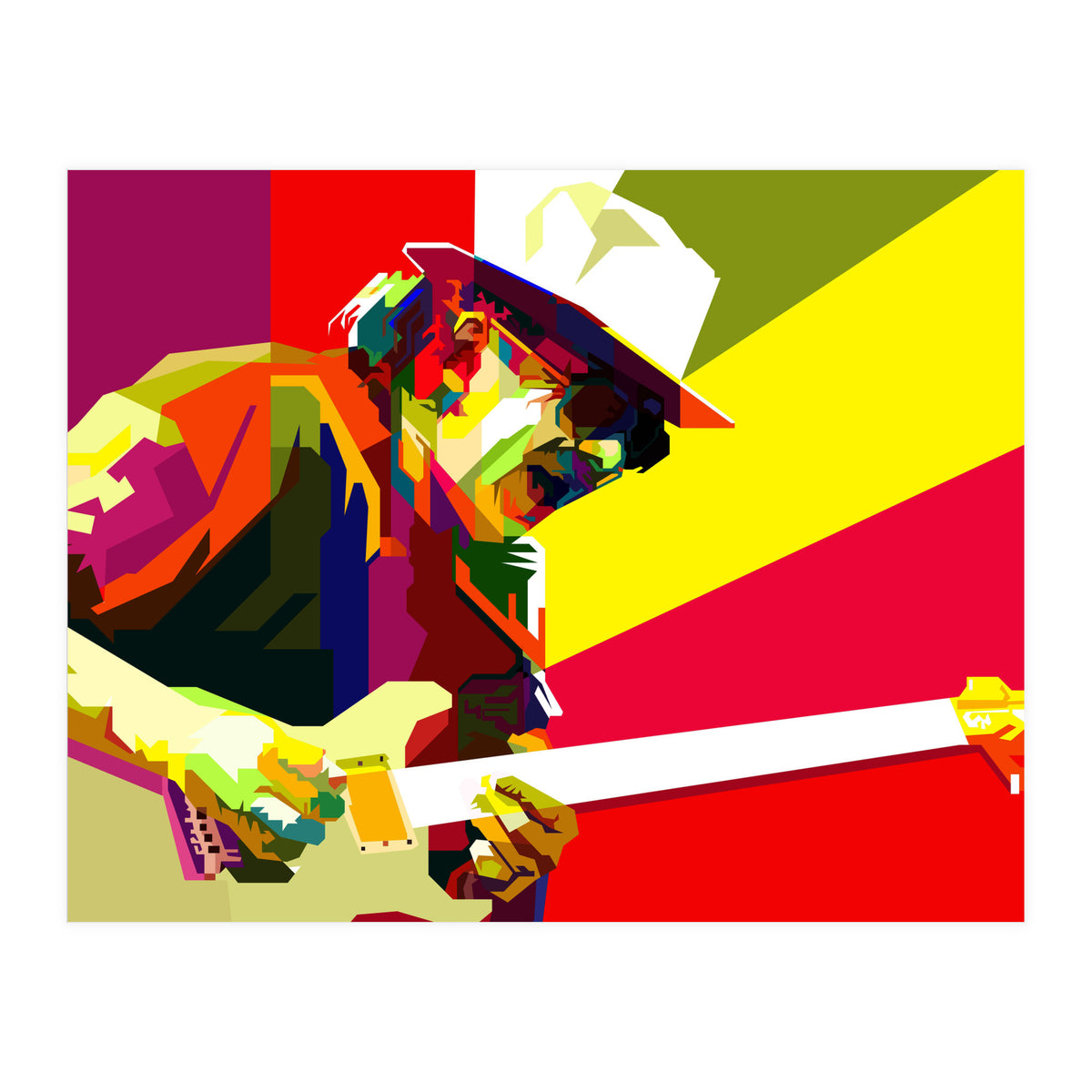 Carlos Santana Latin Guitarist Pop Art Wpap (Print Only)