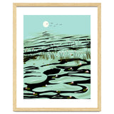 Dreamy Lake, Pastel Nature Botanical Jungle Landscape, Travel Pond Forest Plants Bohemian, Eclectic Scenic thumbnail