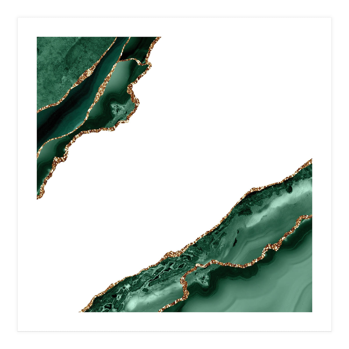 Emerald & Gold Agate Texture 13 (Print Only)