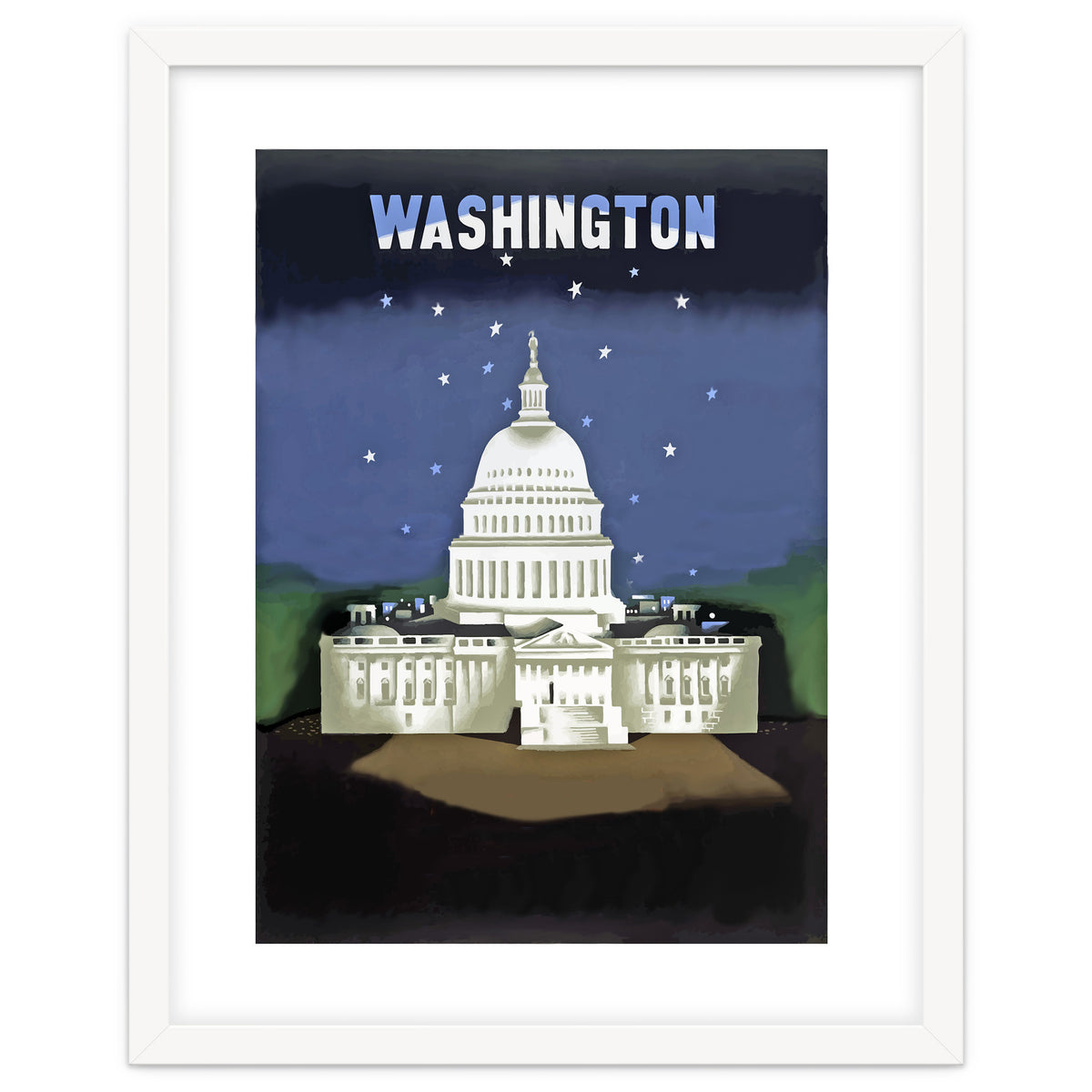 Washington, White House at Night
