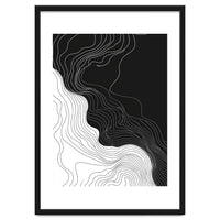 Abstract Black And White Wavy Lines Flowing