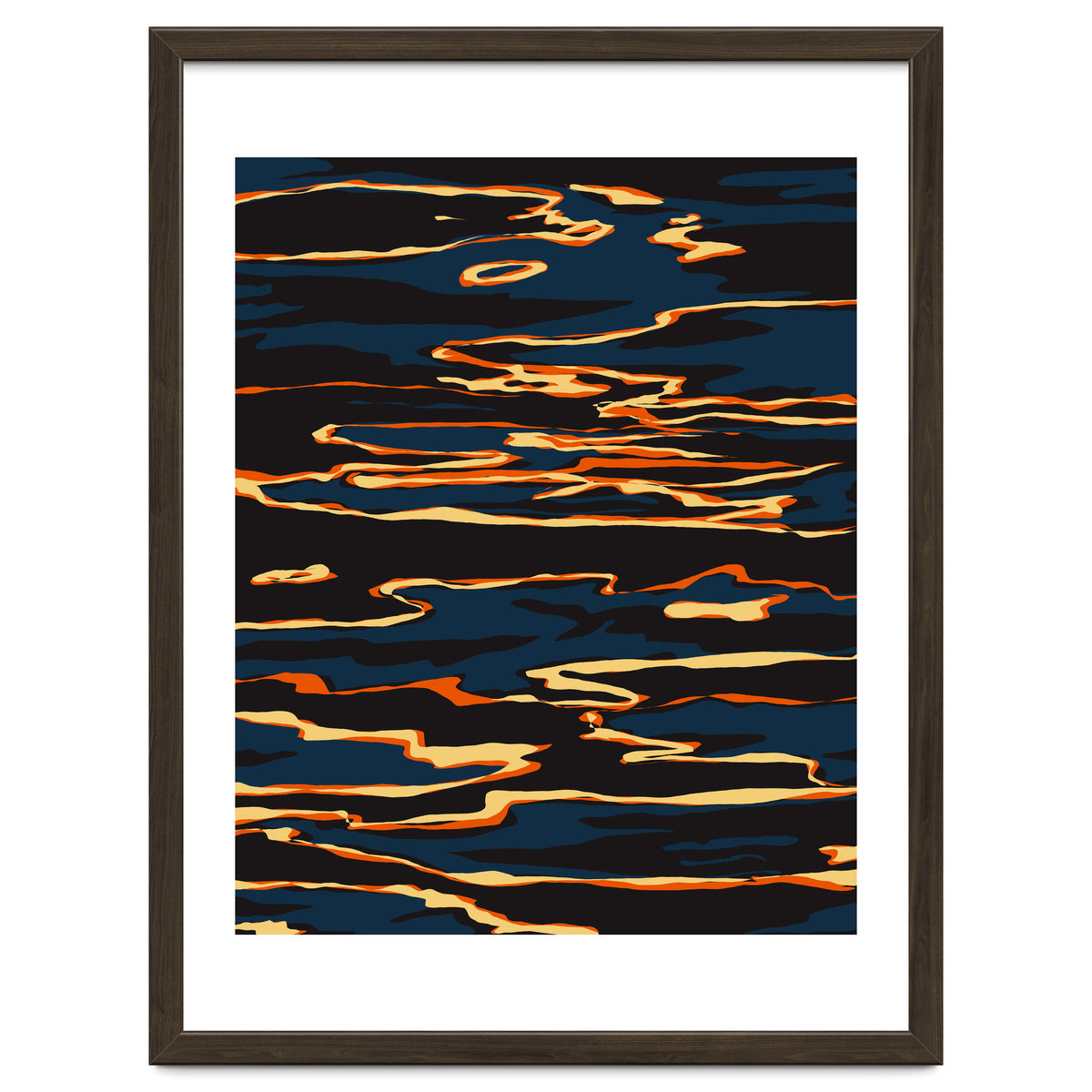 Sunset Reflection, Positivity Hope Growth Optimism Mindset, Nature Marble Dark Ocean