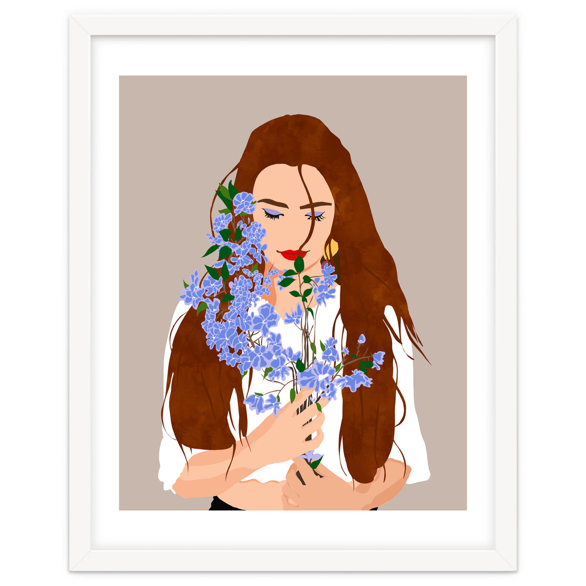 The Becoming, Nature Plants Bohemian Woman, Botanical Modern Mindful Self Care Self Love Positivity