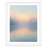 Misty Sunrise Over Pine Forest Lake thumbnail