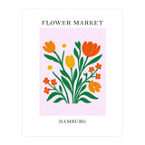 Hamburg Flower Market - Vibrant Modern Folk Art Print (Print Only) thumbnail