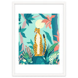 Leopard Forest, Pastel Tropical Jungle Nature Botanical, Moon Eclectic Colorful Wild Animals Boho thumbnail