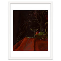 Dark Baroque Still Life Table and Wine oil