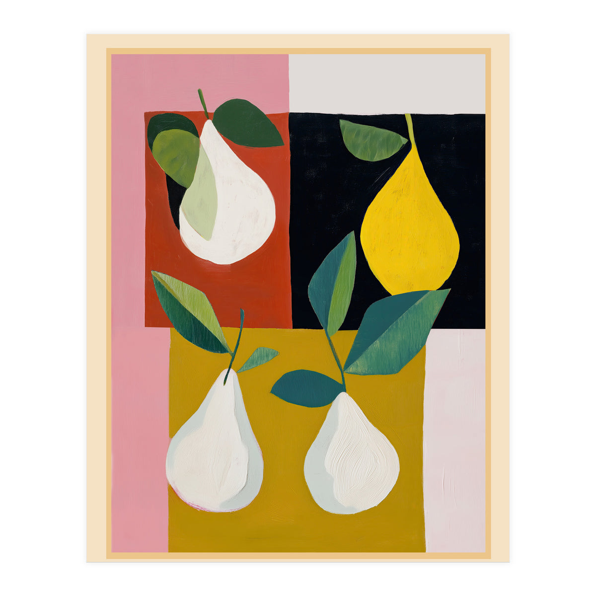 Modern Pears Still Life II (Print Only)
