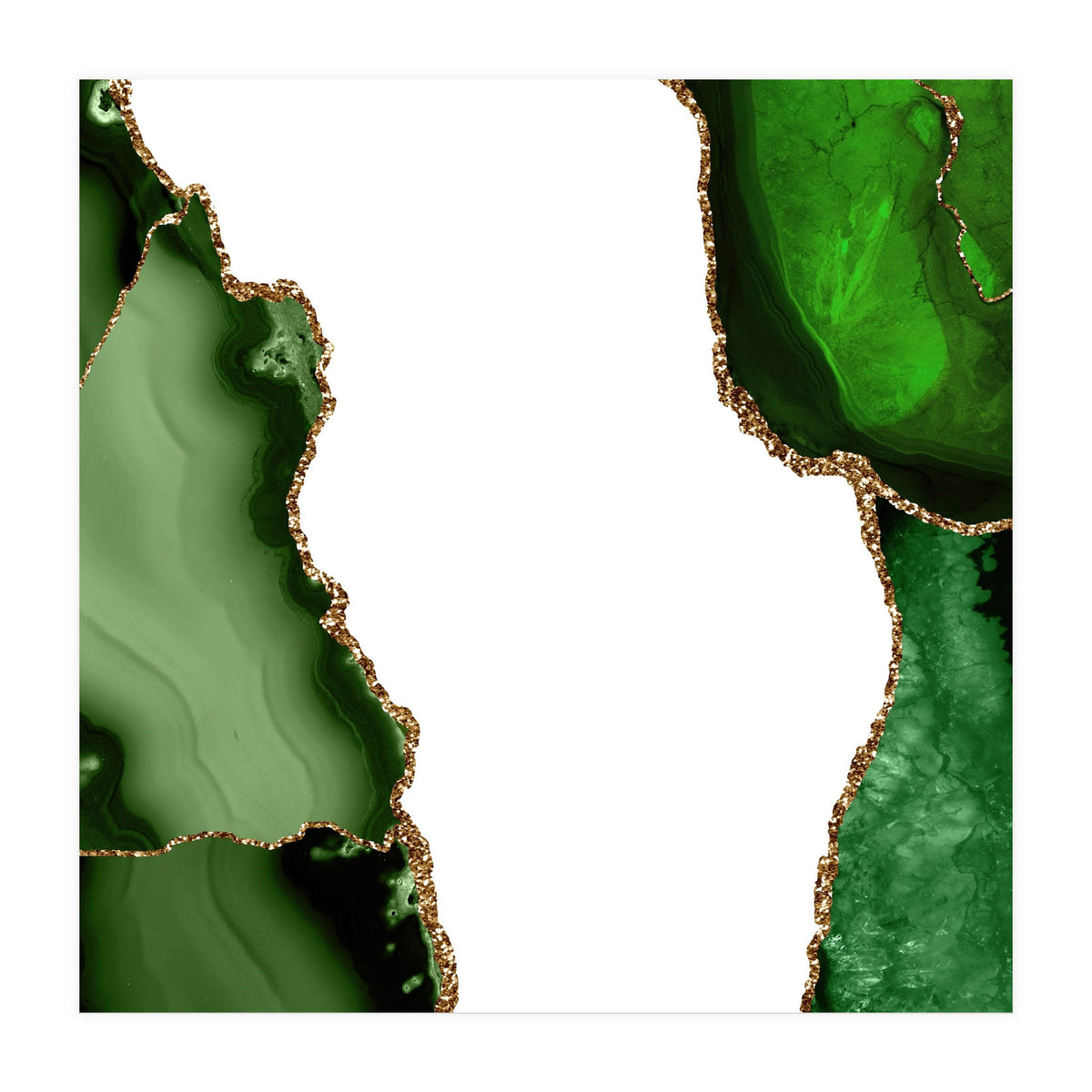 Green & Gold Agate Texture 21 (Print Only)